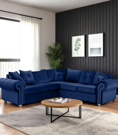 Ashwin Blue Corner Sofa