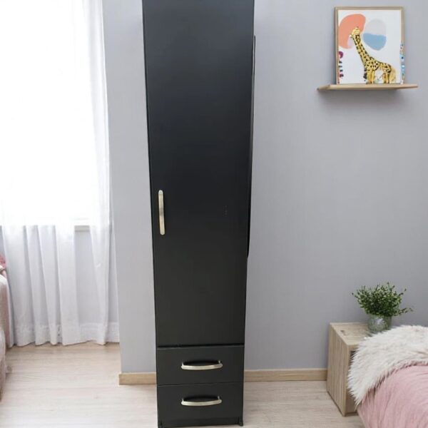 One Door Wardrobe with 2 Drawers and 2 Hanging Rails