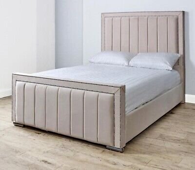 Upholstered Panel Bed Frame with optional Mattress