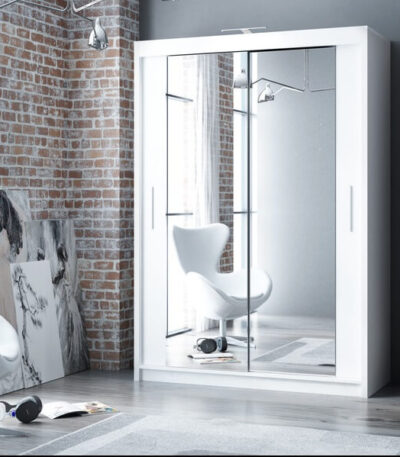 Berlin 150cm Wide Mirror Sliding Door Wardrobe