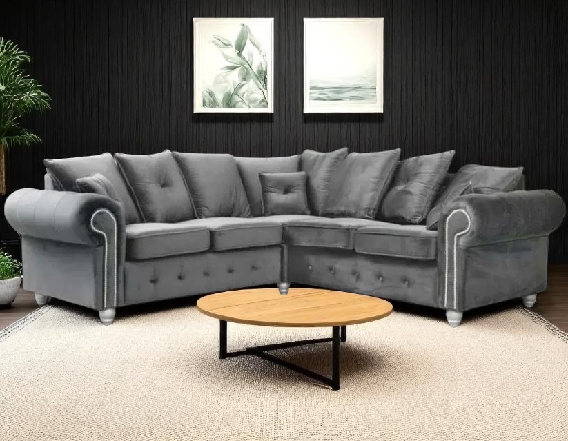 Ashwin Grey Corner Sofa