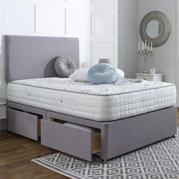 Super King Divan Bed with Mattress and Headboard Included
