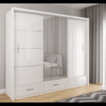 255cm Marsylia High Gloss Mirror Sliding Door Wardrobe