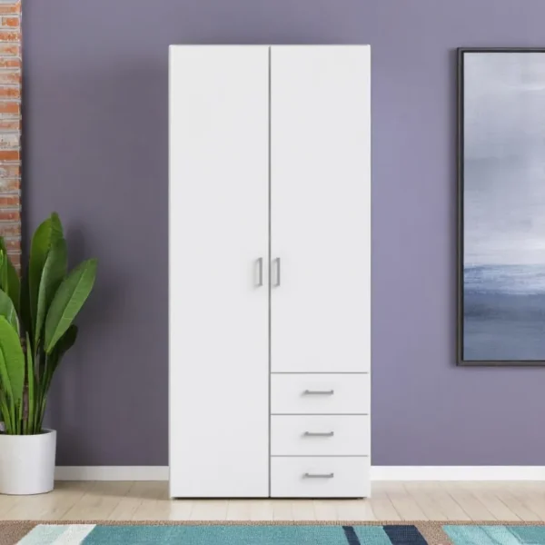2 Door Wardrobe with 3 Drawers