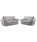Grey Verona Full Back 3 and 2 Seater Sofa Set