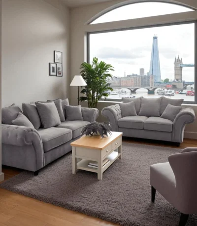 Windsor 3 And 2 Seater Plush Velvet Sofa