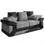 Dino 2 Seater Fabric Sofa black and grey