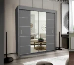 Grey Oslo Sliding Wardrobe for Small and Large Bedrooms
