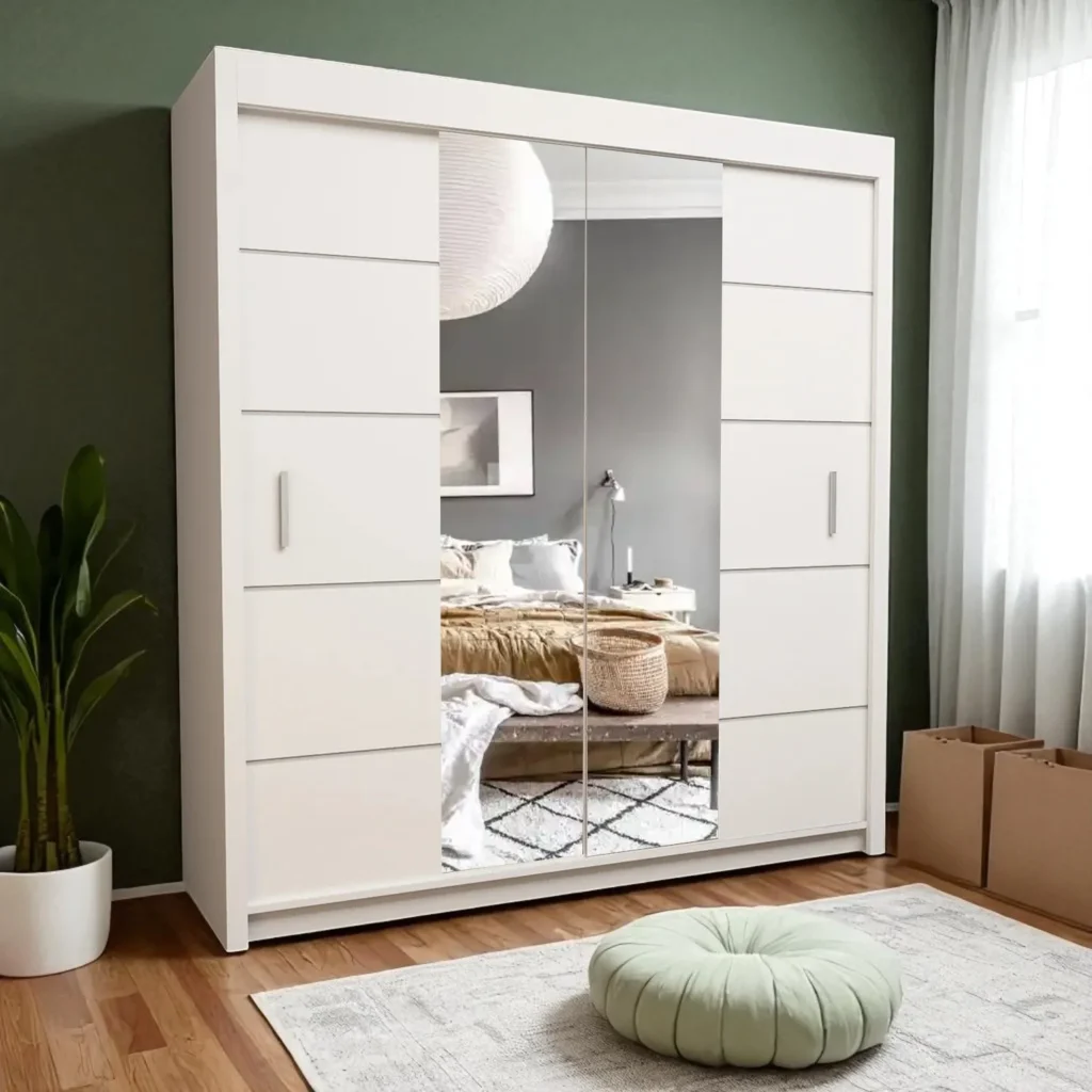 Affordable Oslo Sliding Wardrobe with Mirror – UK Furniture Store