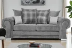 verona 3 seater plush velvet sofa