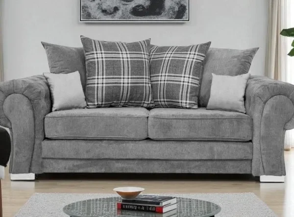 verona 3 seater plush velvet sofa