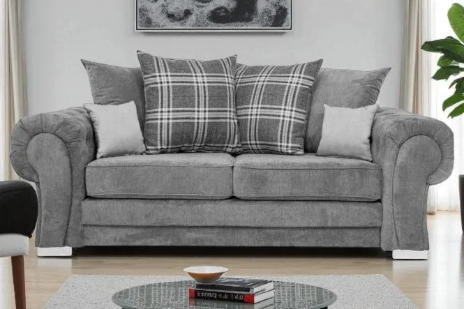 verona 3 seater plush velvet sofa