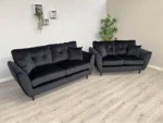 Black Zinc 3 and 2 Seater Sofa Set