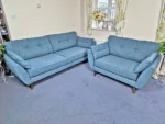 blue Zinc 3 and 2 Seater Sofa Set